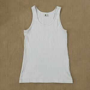 American Giant Ribbed Tank Top Tee Shirt White Large